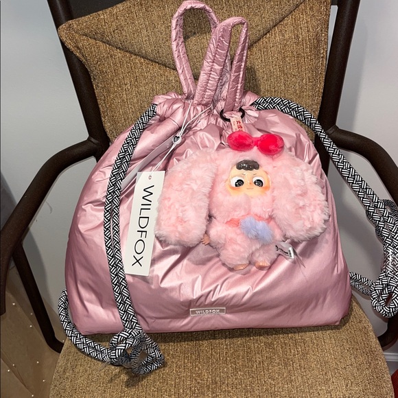 Wildfox Rose/Light Pink Backpack With Rope Straps